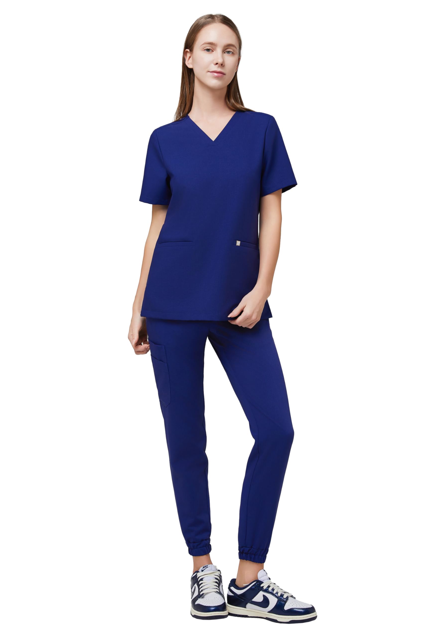 Zenir Women's Medical Scrub Uniform Sets Top and Pants S-5XL w/Pockets - ZN TEX Fabric